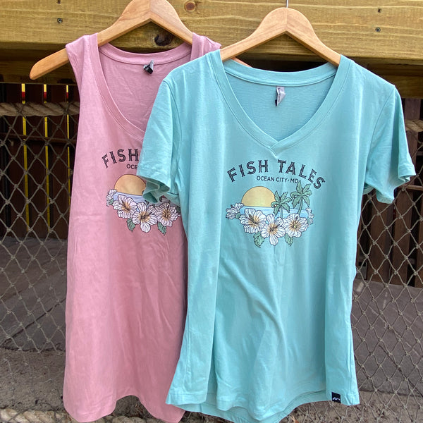 Ladies - Island Flower Tank/Vneck