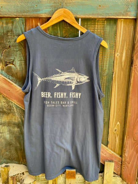 Beer Fish Funny Fishing Drinking Outdoors Casual Tank Tops Tee