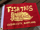 FT Large Flag - Fish Tales, Ocean City, MD's best waterfront restaurant and bar.  Coastal Apparel relaxed for the best of beach lovers.