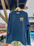 Sunset Wave Crewneck Sweatshirt - Fish Tales, Ocean City, MD's best waterfront restaurant and bar.  Coastal Apparel relaxed for the best of beach lovers.